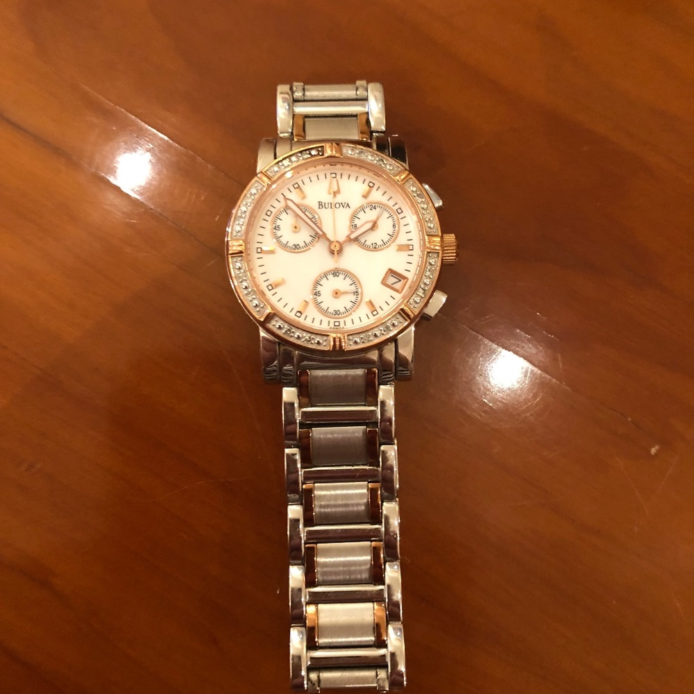 Authentic rose gold Bulova watch